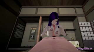 Титаны-Подростки Хентай - Точка Зрения Рэйвен минет, дрочка сисек и трах