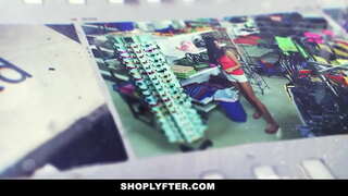 Teen blonde is a night shift employee in the store.The officer arrested her for stealing morning shift reports and she admits it that she do it 1 or 2 times.The officer pulls out his dick and lets her throat it.In return he licks and fucks her pussy.