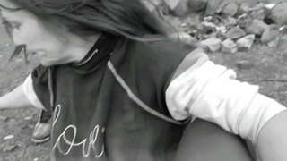 NYEUSI JOGOO CUM SLUT: ASHTON UPENDO GOBBLES BBC CUM mara MBILI katika UMMA